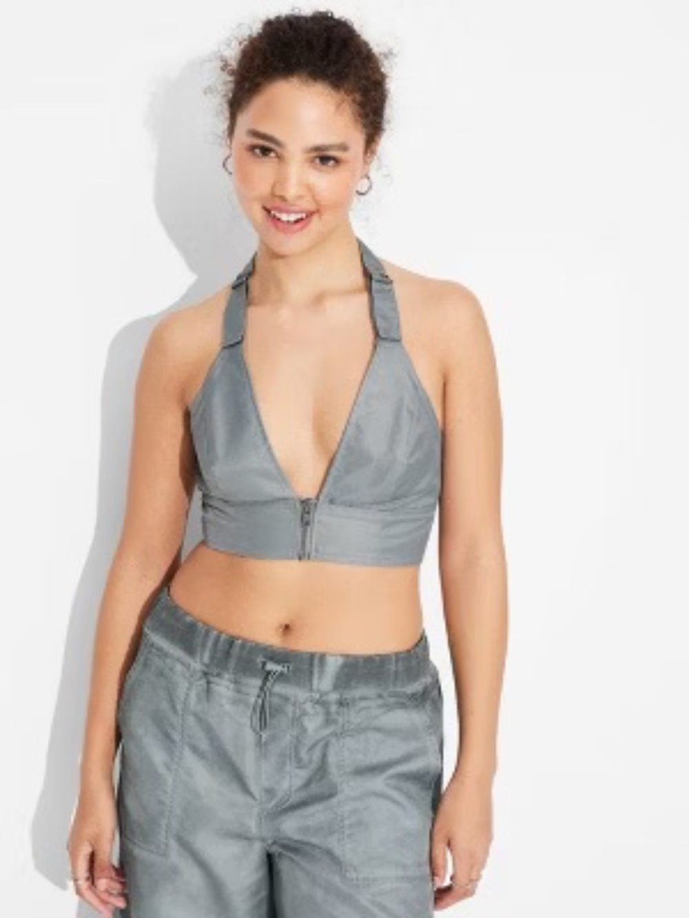 Wild Fable Light Teal Halter Crop Top | Medium | NWT